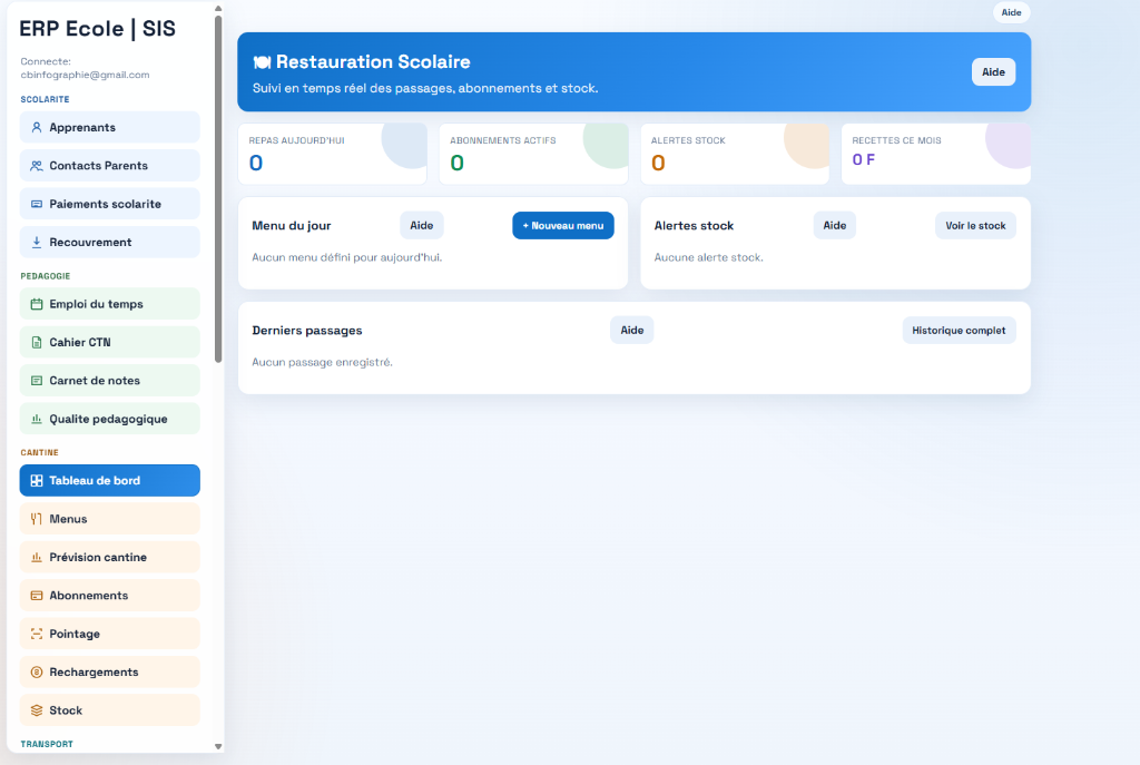 Gestion de cantine intelligente NFC
